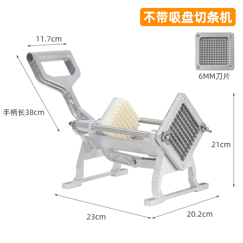 Fábrica de suministro directo de acero inoxidable cortador manual cortador de papas multifuncional comercial cortador de papas doméstica pequeña torre de papas fritas