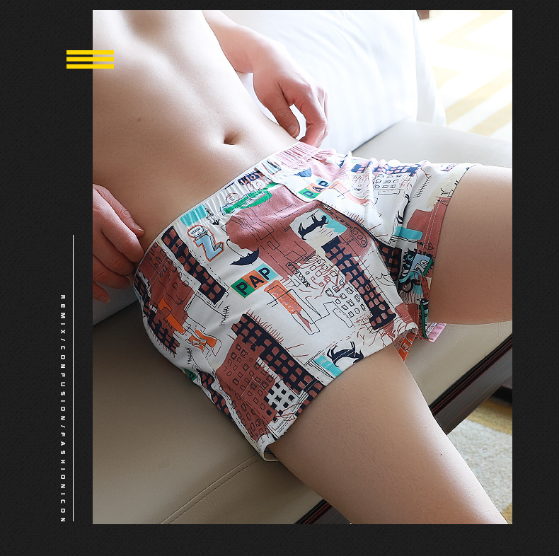 남성 속옷, 남성 순면 사각팬티, 통기성 아로팬츠, 홈캐주얼 트렌디 남성 잠옷, 사각팬티, 트렌디