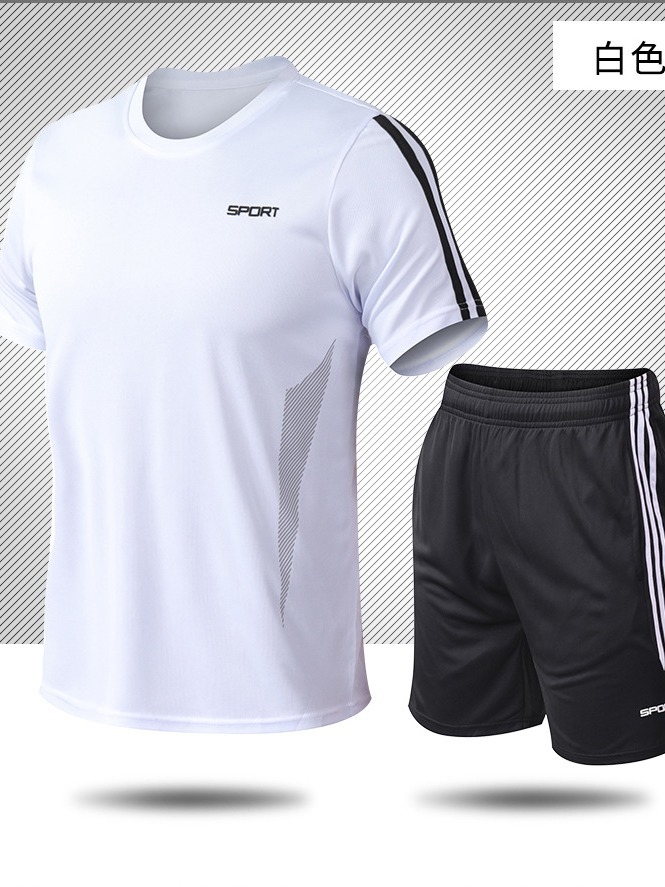 Summer quick dry sports suit for gym, with short sleeve, for running, oversize, plus size, L209
