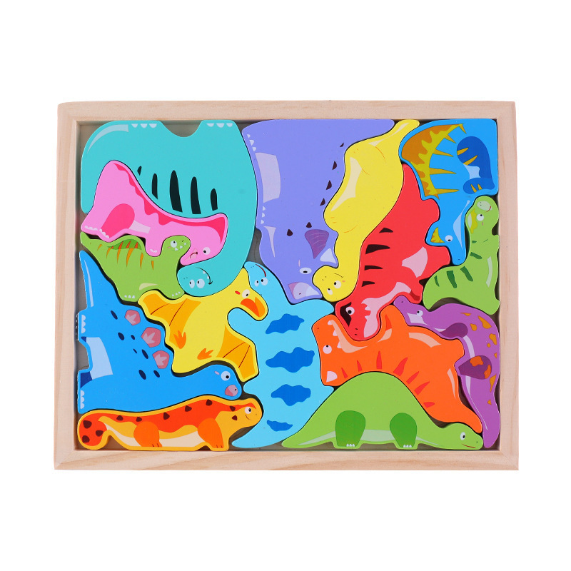 Dibujos animados animal tridimensional Tetris rompecabezas bloques de construcción jardín de infantes niños y niñas educación temprana juguetes educativos para niños