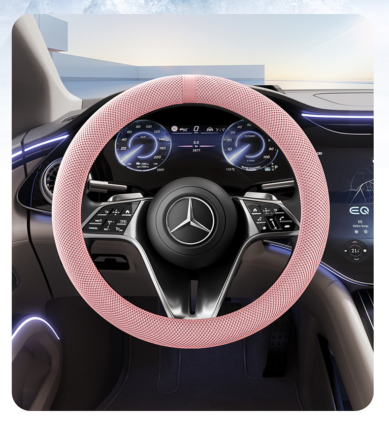 2026 New Amazon Cross-Border Hot-Selling Summer Steering Wheel Cover Car Sweat-Absorbent Breathable Gel Handle Cover Goddess Style