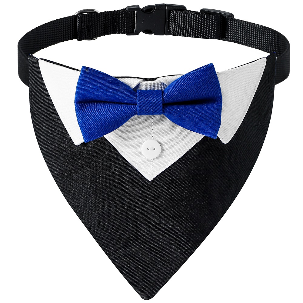 TANPOPO transfronterizo popular perro grande estilo británico traje de boda collar de perro mascota saliva toalla perro toalla triángulo