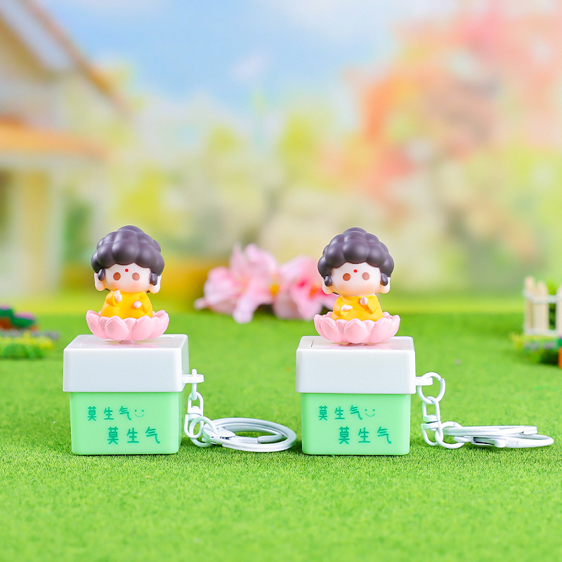 网红热款情绪稳定小佛祖钥匙扣佛系创意可爱汽车背包挂件挂饰国潮