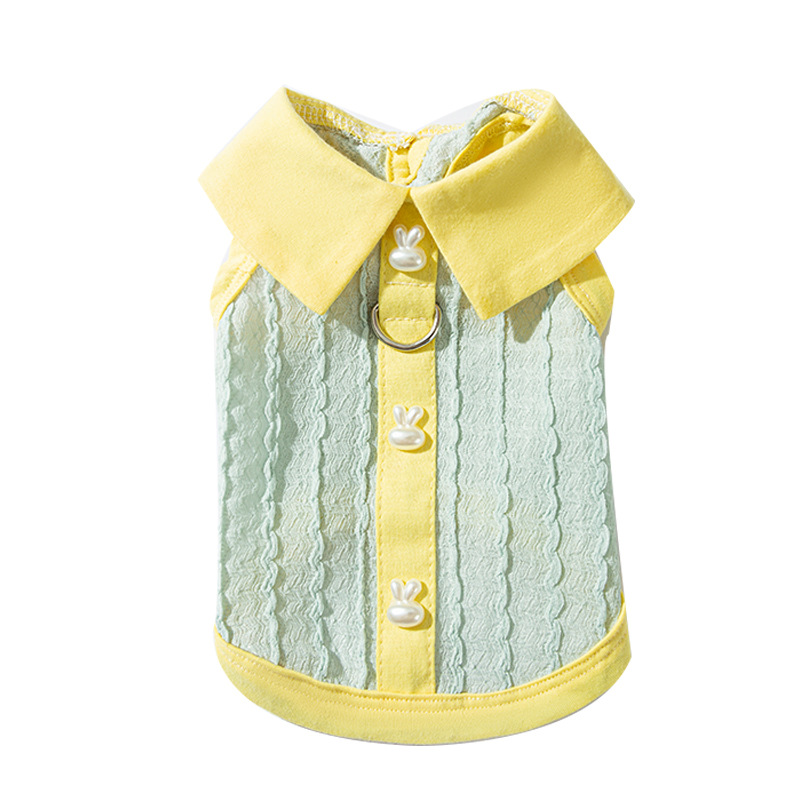 Gato primavera verano jacquard tejido polo cuello contraste color chaleco de dos patas perro pequeño y mediano perro peluche ropa para mascotas