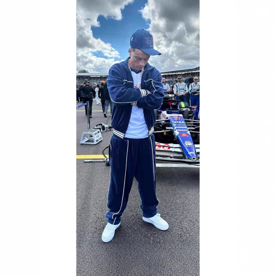 HMP британский хип-хоп уличный велюром куртка с воротником куртка мужской прилив бренда повседневный костюм centralcee того же стиля