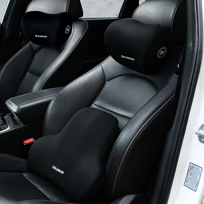 Car Headrest and Lumbar Support Set Car Seat Support Car Lumbar Support Pillow Memory Foam Set Cross-Border Customization (Waist support) - black-suit
