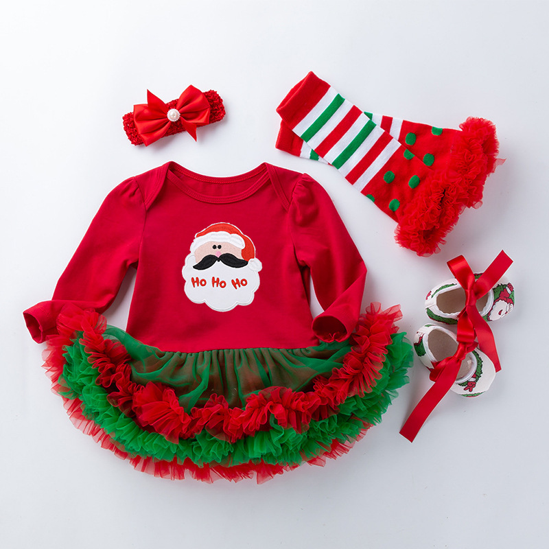 Red and green santa claus 4-piece set