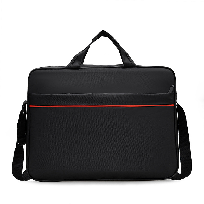 Black Oxford Cloth Laptop Bag 15.6inch Single Shoulder Crossbody Business Briefcase Simple Men's Notebook Bag