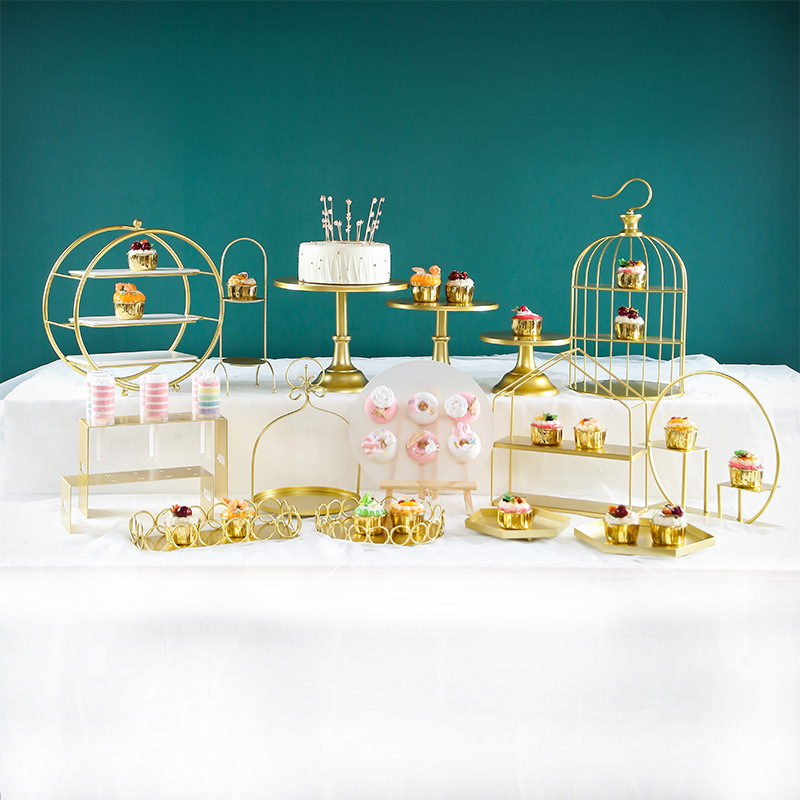 Decoración de postre europea estante de exhibición de decoración de boda props estante de pastel de té de la tarde estante de refrigerio de té estante de descanso de té image 16