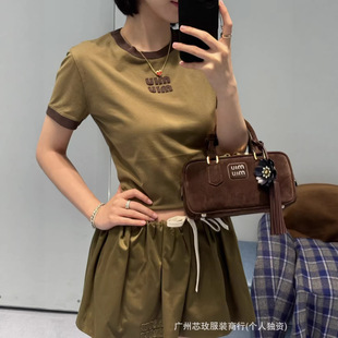 MIU���_ԭ2026�¿�ƴɫ�A�I�nϵ���������ϙ�Gɫ����Tee