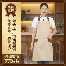 肩带可调节加厚面料防污耐穿可自定图片印字围裙家居防水防油