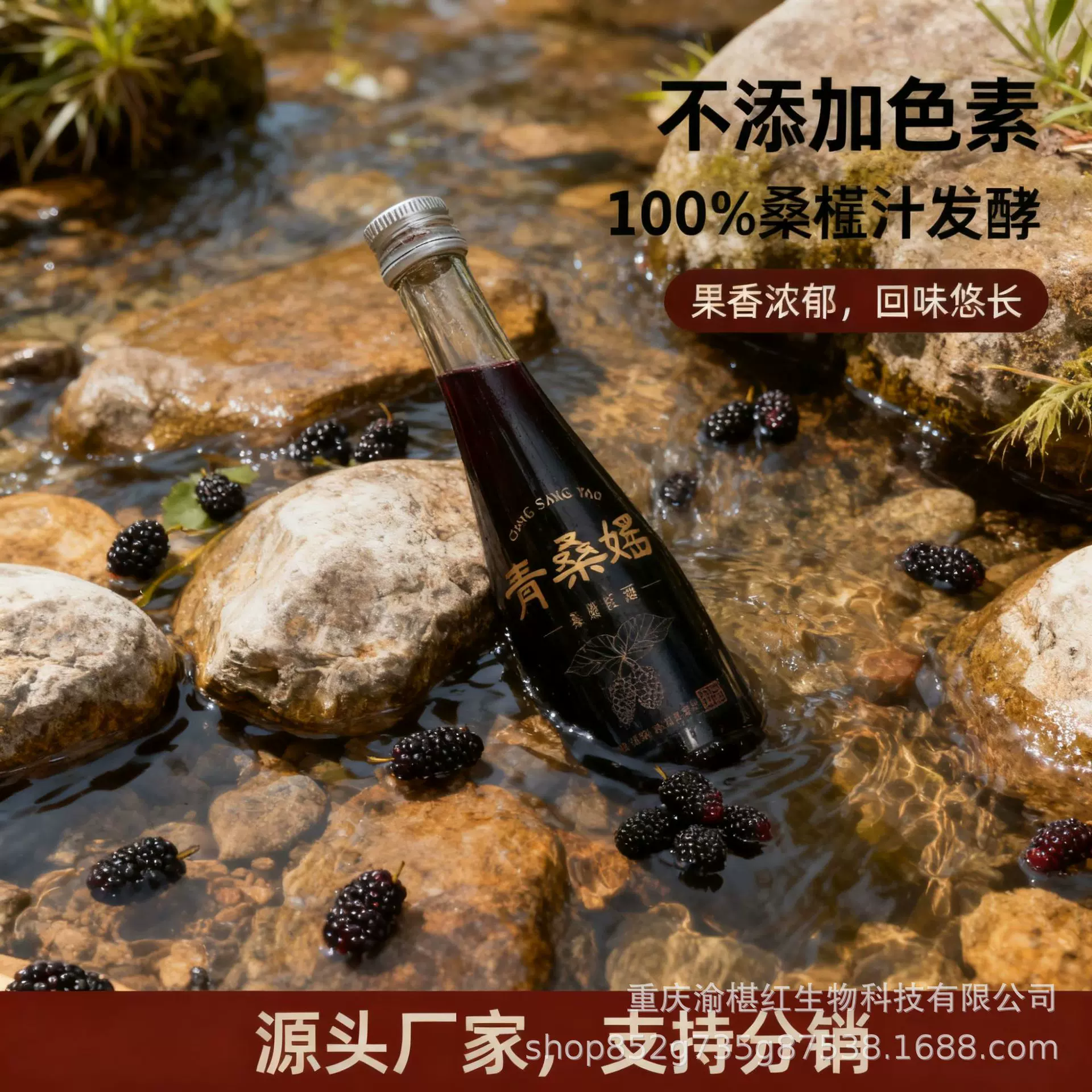 青桑媱11.5度桑椹红酒 渝椹红酒业桑椹果酒现货批发 330毫升6瓶整