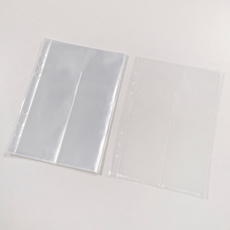 A5 透明コンパートメント PP カードバッグハンドブック 5inch ポラロイド写真収納袋ルーズリーフフォトアルバムインナーページ 6 穴リフィル|undefined