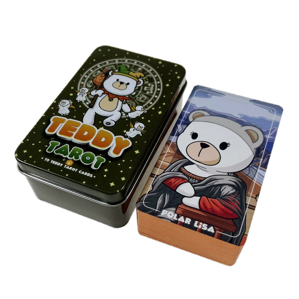 Шкатулка с картами Таро, карточки с позолотой, железная упаковка 10×6×4 см, руководство на бумаге, разные дизайны