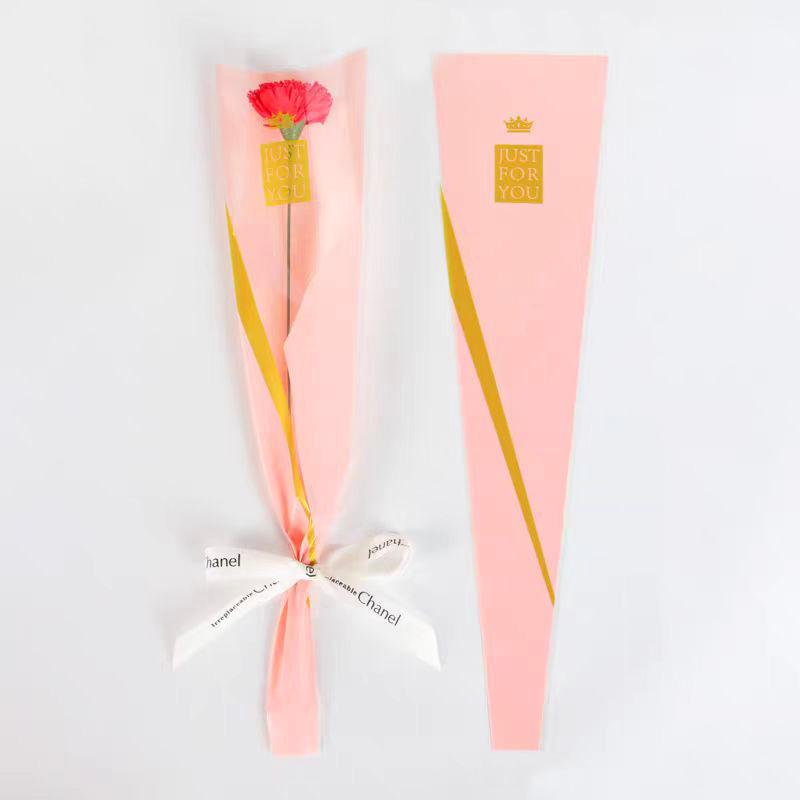 Fábrica en stock al por mayor Sansheng línea única flor paquete bolsa Rosa bolsa de embalaje flor material de embalaje floral DIY bolsa