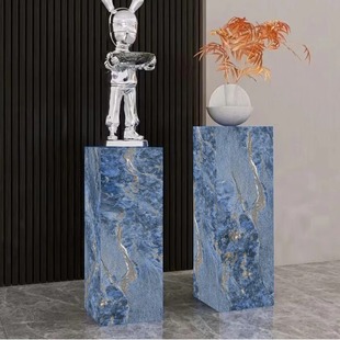 Decorative Floor-Standing Ornament for the Living Room Next to the Tv Cabinet, High-End New Trend Base Rock Slab Flower Stand, Light Luxury Style