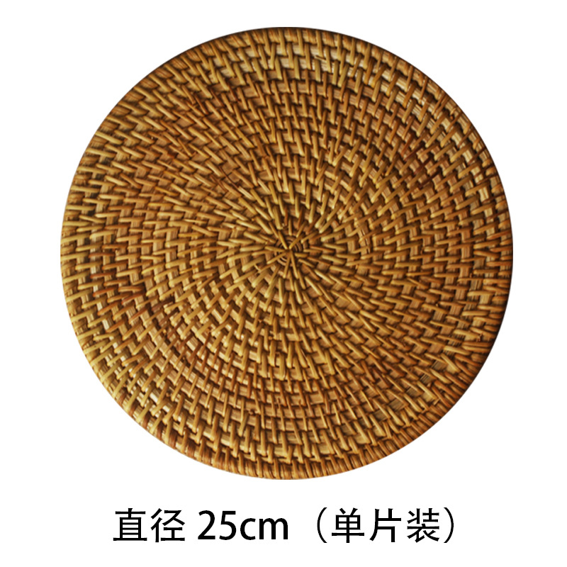 Tejido de caña artesanal almohadilla de taza de té tejido almohadilla de comedor creativa almohadilla de mesa almohadilla de platos almohadilla de aislamiento de calor