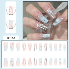 穿戴甲片時尚甜酷風閃鑽堆堆鑽漸變義烏美甲貼片24片裝假指甲貼片