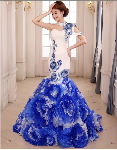 Large white plate of flowers