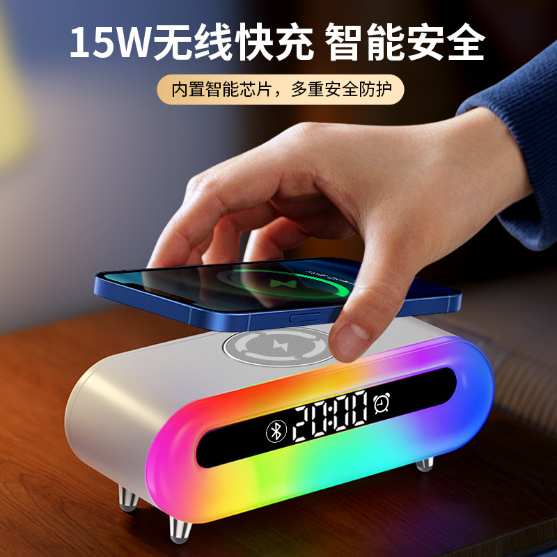 新型クロスボーダー多機能無線充電ブルートゥースオーディオ自慢のナイトライト時計目覚まし時計ビジネスプレゼント|undefined