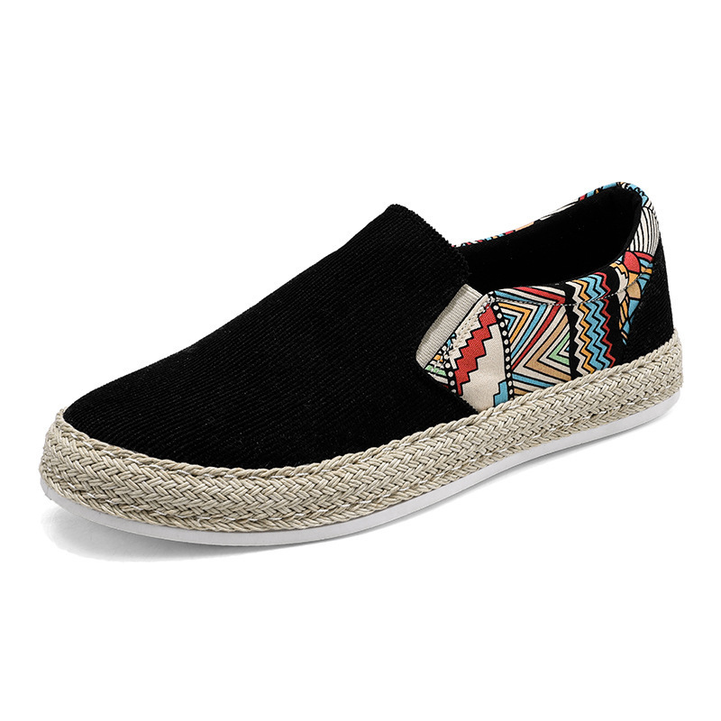 Spring and Summer Corduroy Board Shoes for Men, Fishermen's Lazy Shoes for Students, One Step Cloth Shoes, Dou Dou Men's Shoes 2024 New Edition