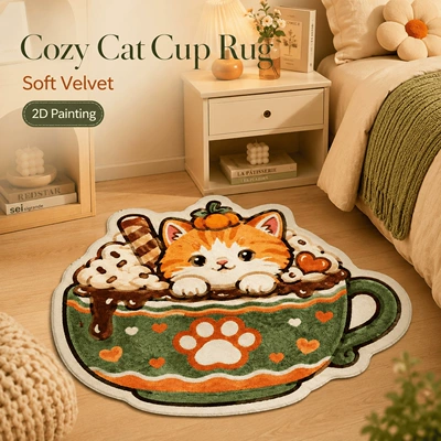 Avtomobil döşəmə paspasları: faux cashmere, with a unique design, stain-resistant - 93gyg-cute-animals-no2-3-4060cmskin-friendly-imitation-cashmere