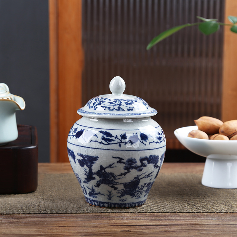 La lata de té de barro de cerámica vieja, hoja abierta, latas de sello de porcelana, latas generales domésticas, latas de almacenamiento de té de cerámica a prueba de humedad al por mayor