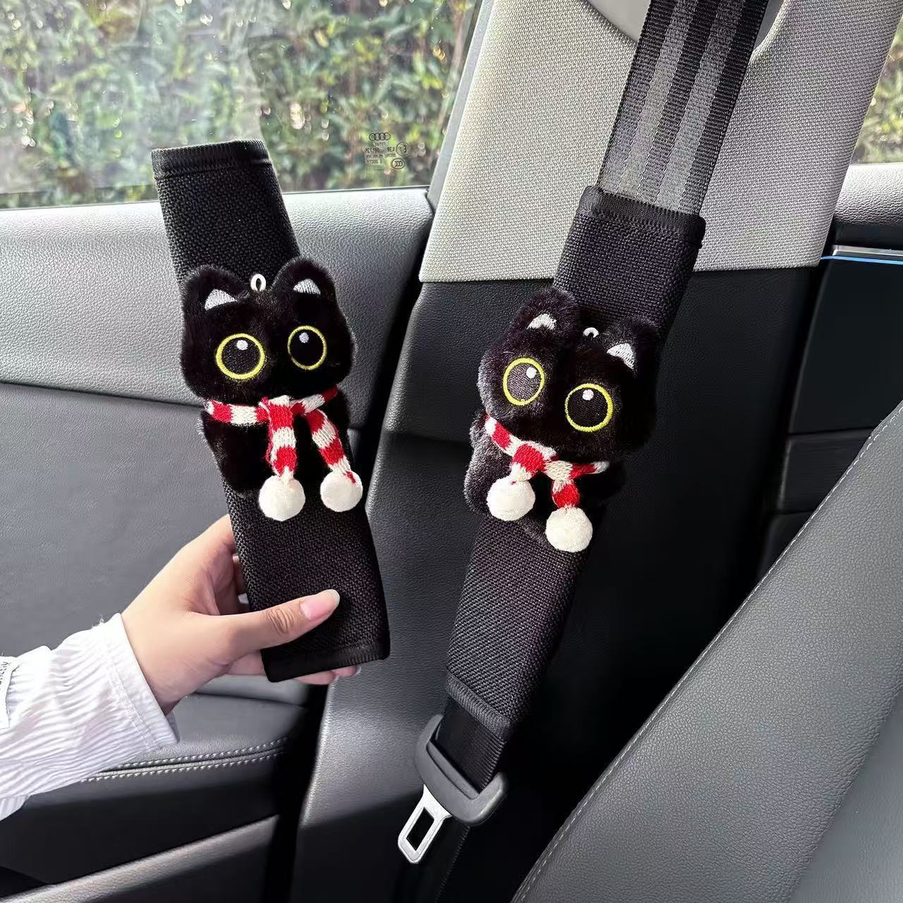 Squeaky Kitten Doll Seat Belt Shoulder Pad Cute Super Cute Stuffed Doll Car Interior Decoration Dropshipping