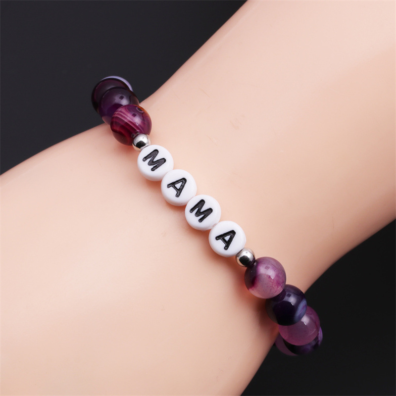 Fashion purple line agate beaded bracelet MOM motheru0027s day