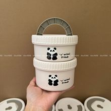 米诺家316钢熊猫保温饭盒上班族便携小饭盒早餐碗带盖迷你饭菜盒