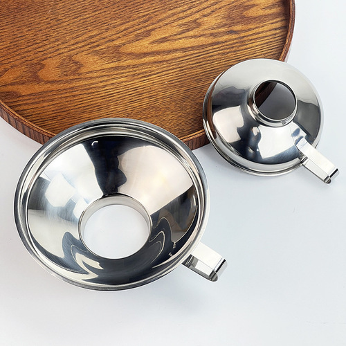 Thickened stainless steel wide mouth funnel plastic large diameter sauce filling device oil leak wine filter coffee grounds funnel