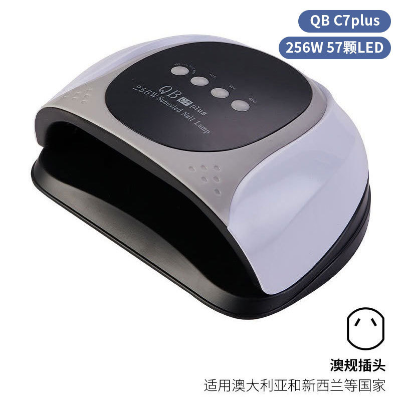 Lámpara de manicura inteligente de alta gama de luz de terapia de diamante 256W de alta potencia de pegamento de vinilo lámpara de horneado de dos manos secador de uñas transfronterizas