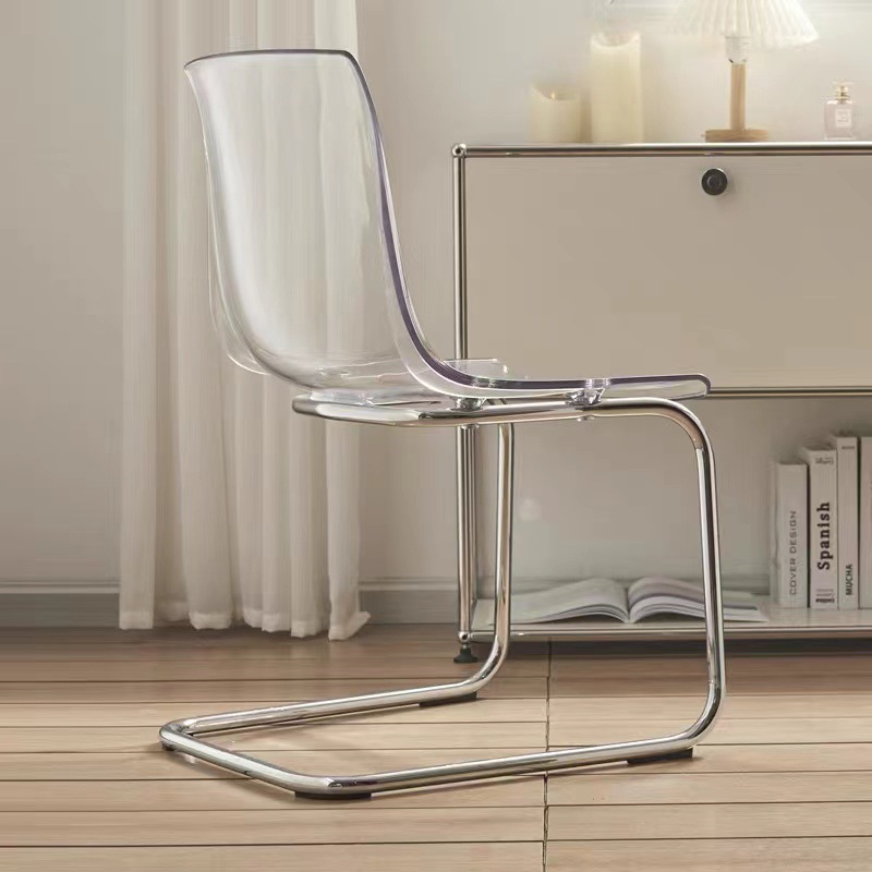 Silla de comedor nórdica redins silla respaldada transparente pequeña casa simple asiento de comedor moderno