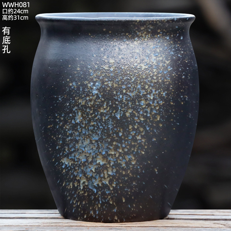 大口径植木鉢、大型家庭用リビングルーム盆栽、金のなる木鉢、通気性のある陶器の植木鉢|undefined