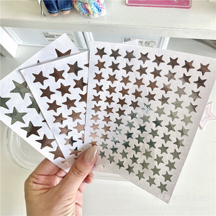 High color value ins wind silver star sticker card packaging material hand account decoration gift material parity high