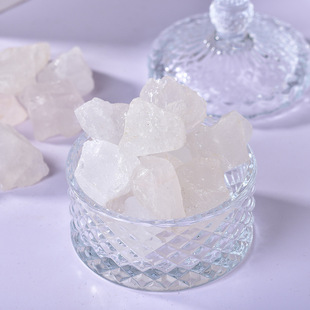 Natural White Crystal Original Stone Decorative Crystal Fish Jar Stone White Glaze Colored Stone Glaze Fragrant Landscape Expanding Stone