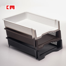 6298办公收纳塑料架 简便桌面收纳架多层置物架叠加式a4纸文件架