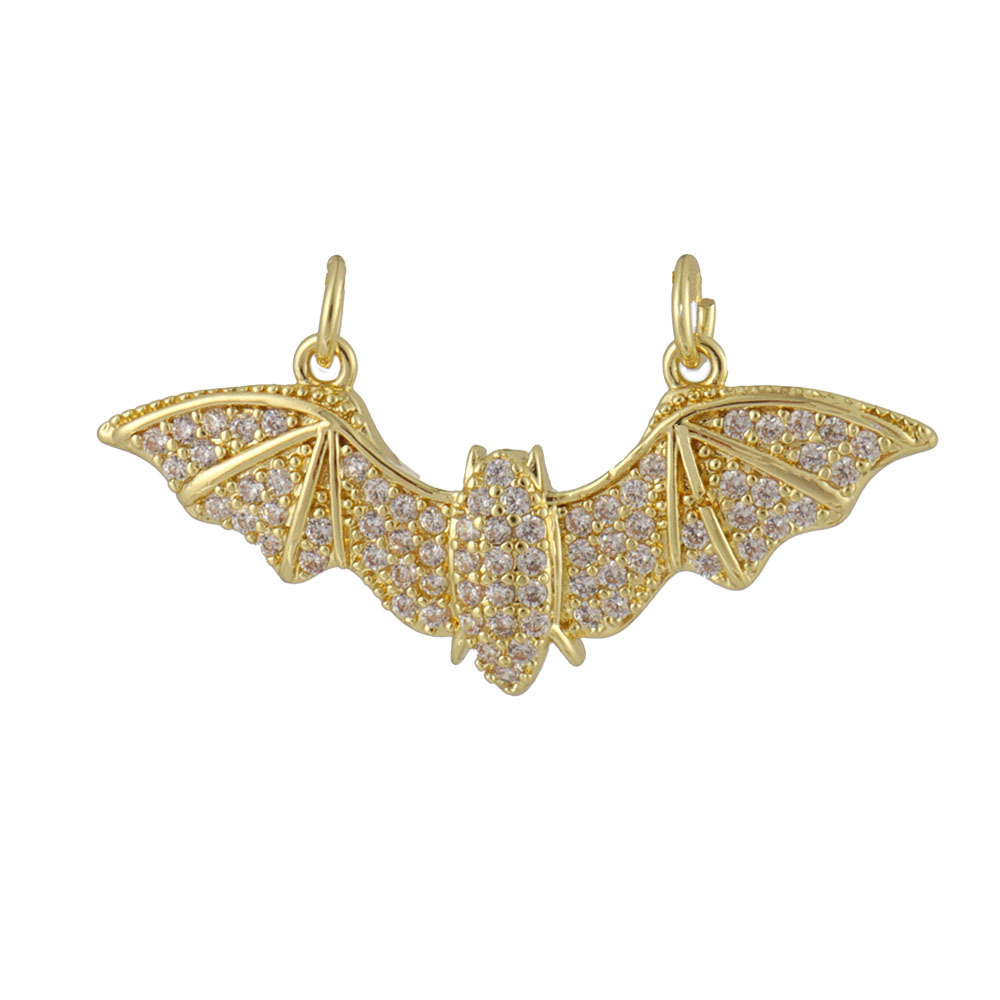 2g Weight Pendant Jewelry Making Type 14*16MM Jewelry Making Size Zircon Inlay Material DIY Jewelry Accessories Classification 1 Piece Quantity Copper Material Halloween Festival Dinosaur, Heart Shape, Bat Pattern Plating, Inlay Design IG Style Style 1 Piece 14*16MM Copper Zircon Dinosaur Heart Shape Bat Pendant 13