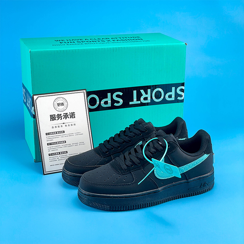 Naike Guan Air Force One Zapatos casuales para hombres y mujeres Zapatos blancos bajos clásicos de todo fósforo AF1 Pareja Zapatillas de deporte al aire libre