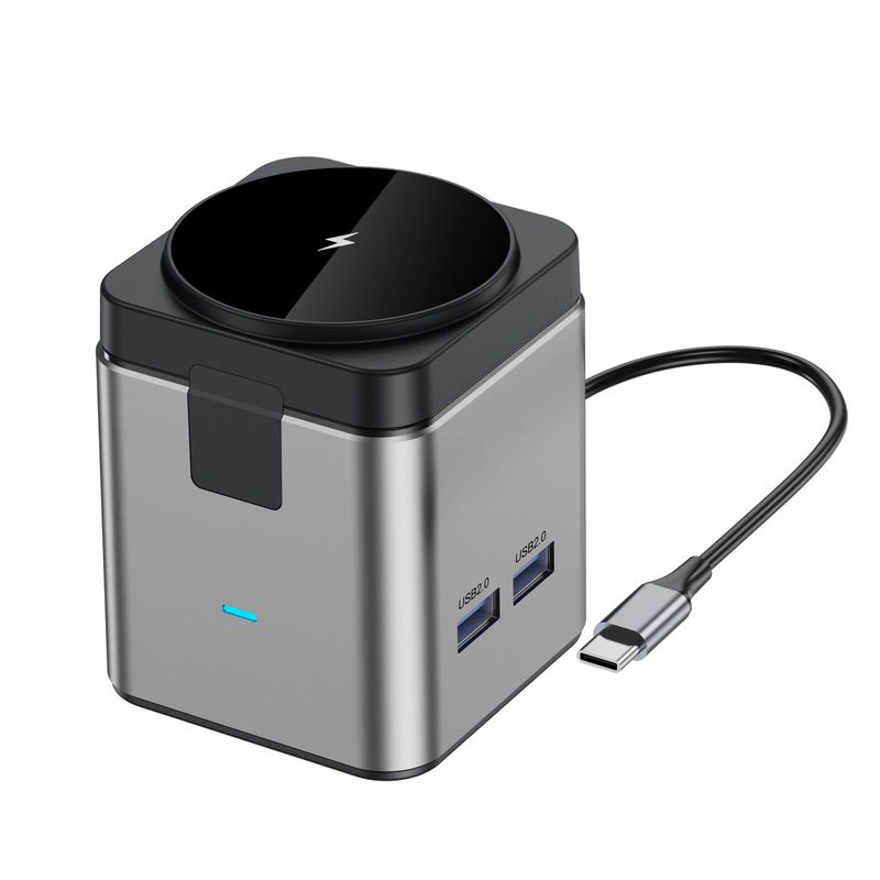 Expansion Dock Typec Docking Station Usb15W Magnetic Wireless Charger Hub External Mobile Phone Computer Splitter