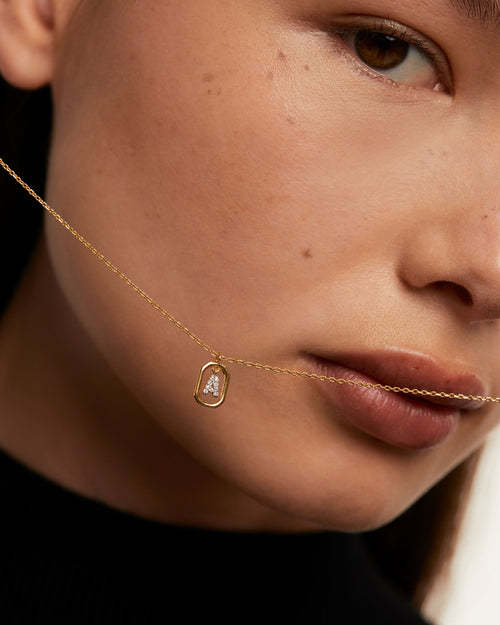 925 Sterling Silver Zircon Cable Chain Plating Inlay Letter Pendant Necklace display picture 4