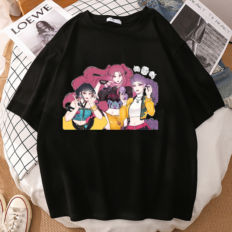狩魔女グループ周辺プリントラウンドネック半袖外国貿易夏カジュアルスポーツトップスルーズTシャツヨーロッパとアメリカのトレンド|undefined