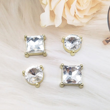 新品洞洞鞋合金鞋花适配cross宝石钻扣DIY鞋扣手机壳美容材料跨境