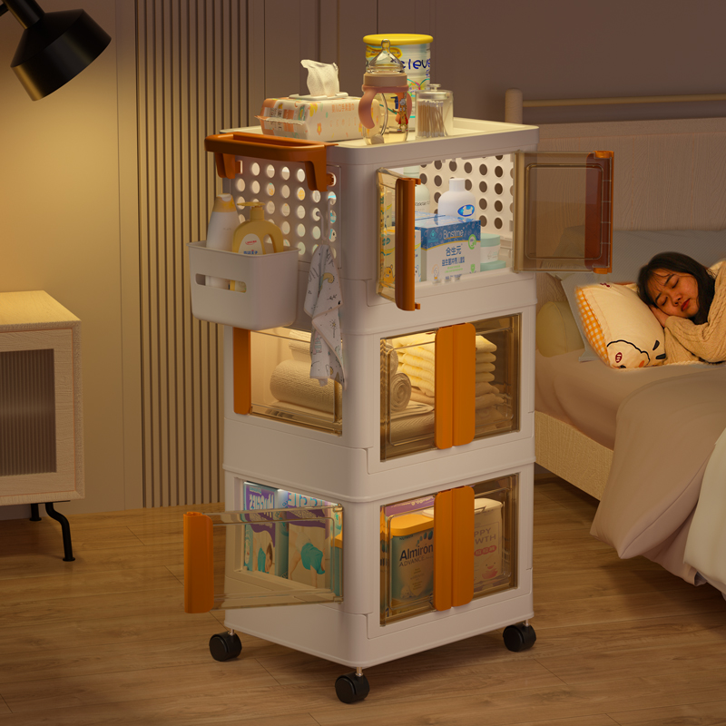 8Y婴儿用品推车置物架卧室床边新生儿储物架一站式宝宝喂养台收纳