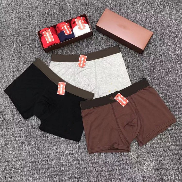 Ebay外貿潮牌新款  LOU吊牌 男士內褲純棉透氣男內褲微商代發