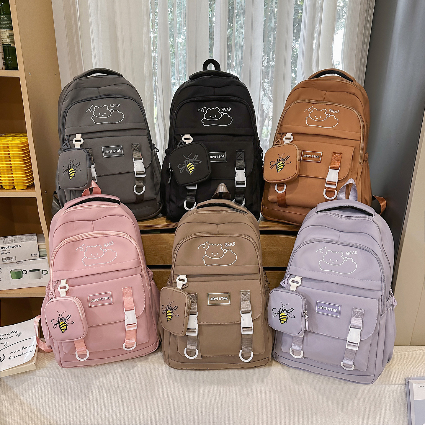 Mochila de gran capacidad JIAYISTAR transfronteriza nueva moda coreana simple bolsas escolares de estudiantes de secundaria calientes