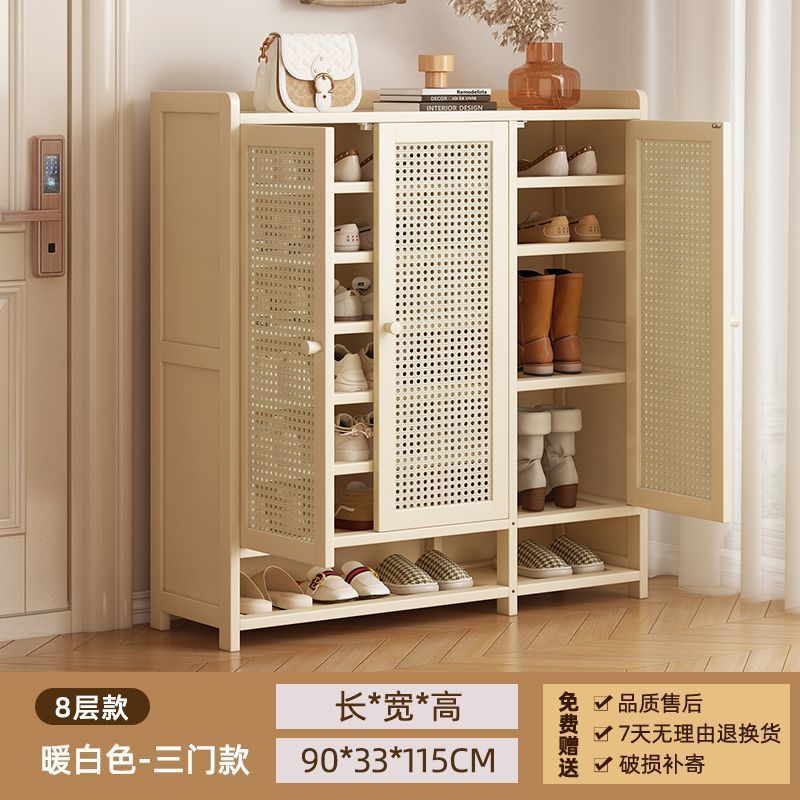 gabinete de zapatos de puerta de alto tipo de gabinete de entrada vertical integrado en el pasillo exterior del estante de zapatos domésticos muy estrechos con puerta multicapa