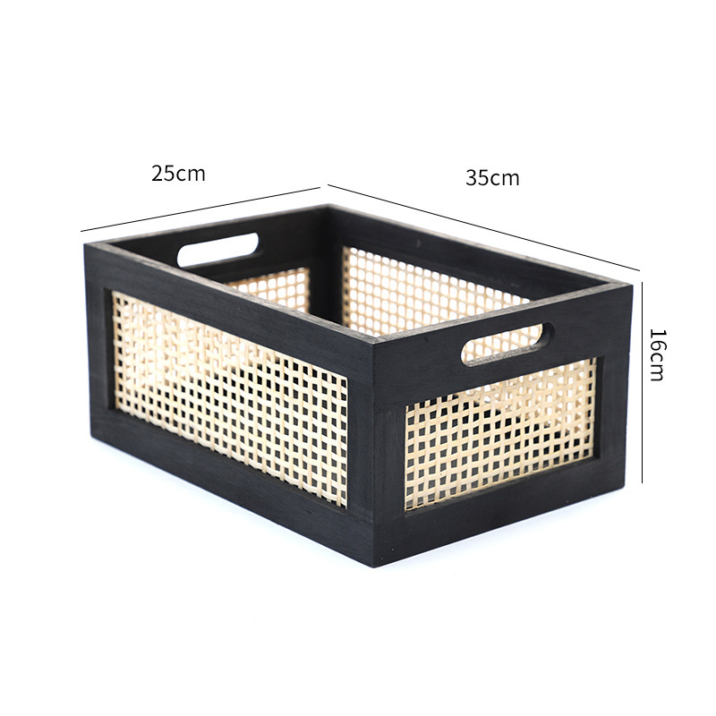 Cesta de almacenamiento de caña personalizada con cerradura de cubierta Caja de almacenamiento de algas tejida a mano picnic paquete de regalo de mano cesta de almacenamiento