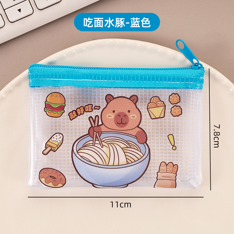 Comer carpincho de fideos-azul