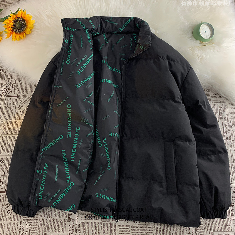 Abrigo de algodón acolchado de doble cara abrigo de invierno engrosado de algodón acolchado de los hombres nicho americano marca de moda ins ruoshuai abrigo juvenil